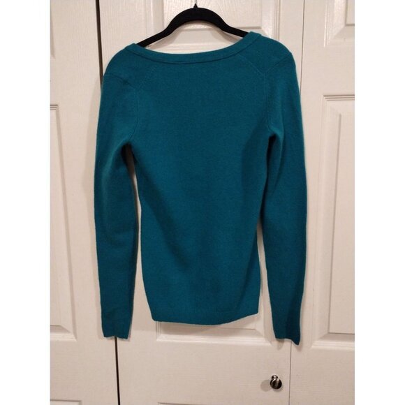 Martin + Osa Cashmere blend teal pullover sweater - Picture 2 of 6